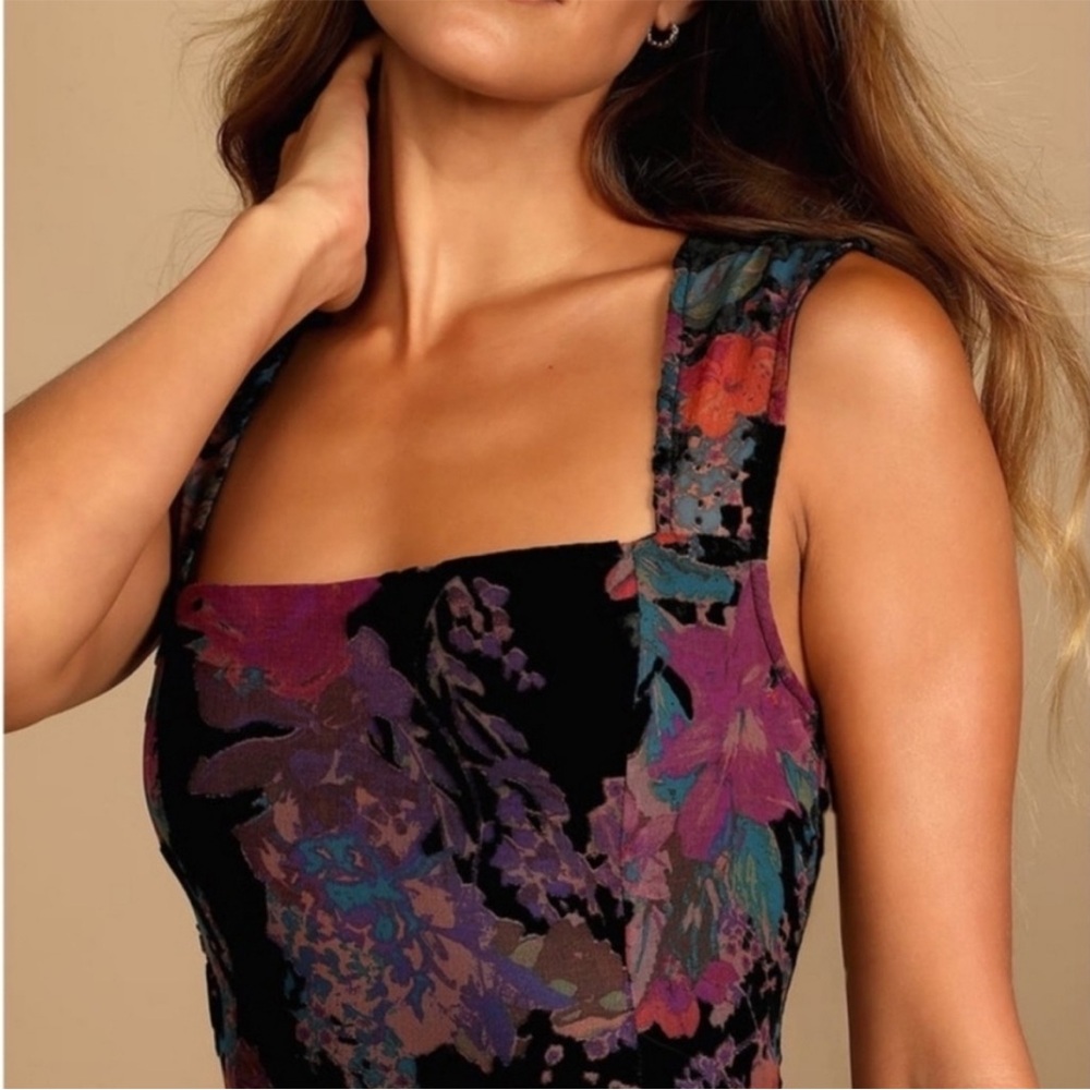 Lulus Medium Velvet Floral Jumpsuit